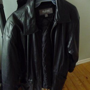 WILSONS VINTAGE LEATHER WOMEN BLACK GENUINE LEATHER PARKA/ LONG JACKET SIZE M